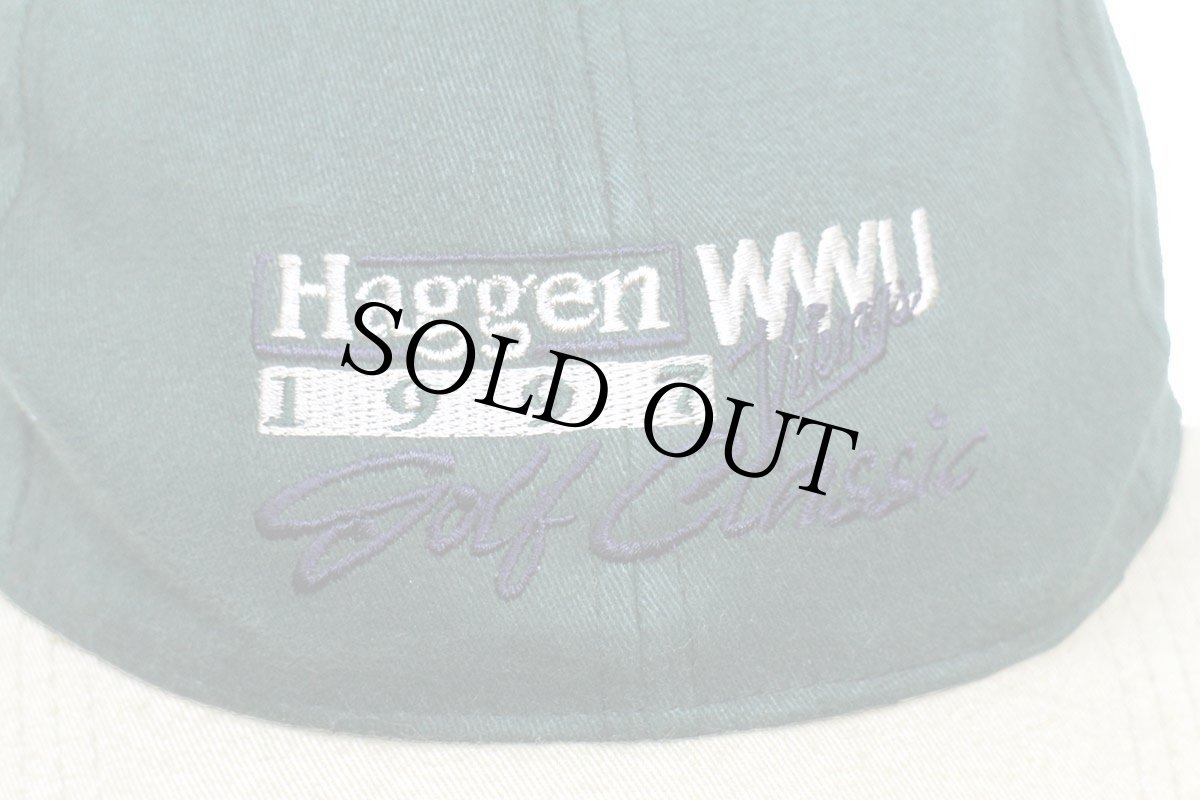 画像5: デッドストック★90s Haggen WWU 1997 Golf Classic Vikings 刺繍 ツートン 切り替え コットンキャップ 緑×カーキ (5)