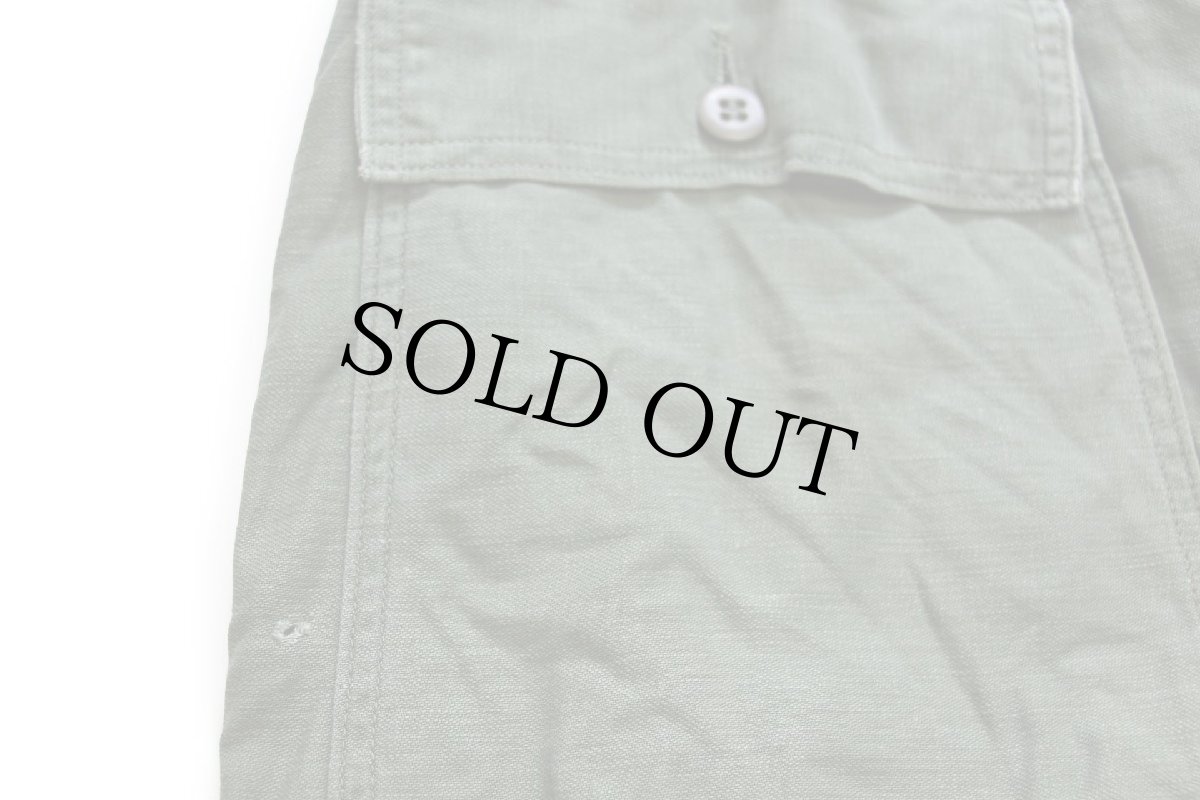 画像8: 60s 米軍 U.S.ARMY コットンサテン ユーティリティ ベイカーパンツ オリーブグリーン w32 L31★B (8)