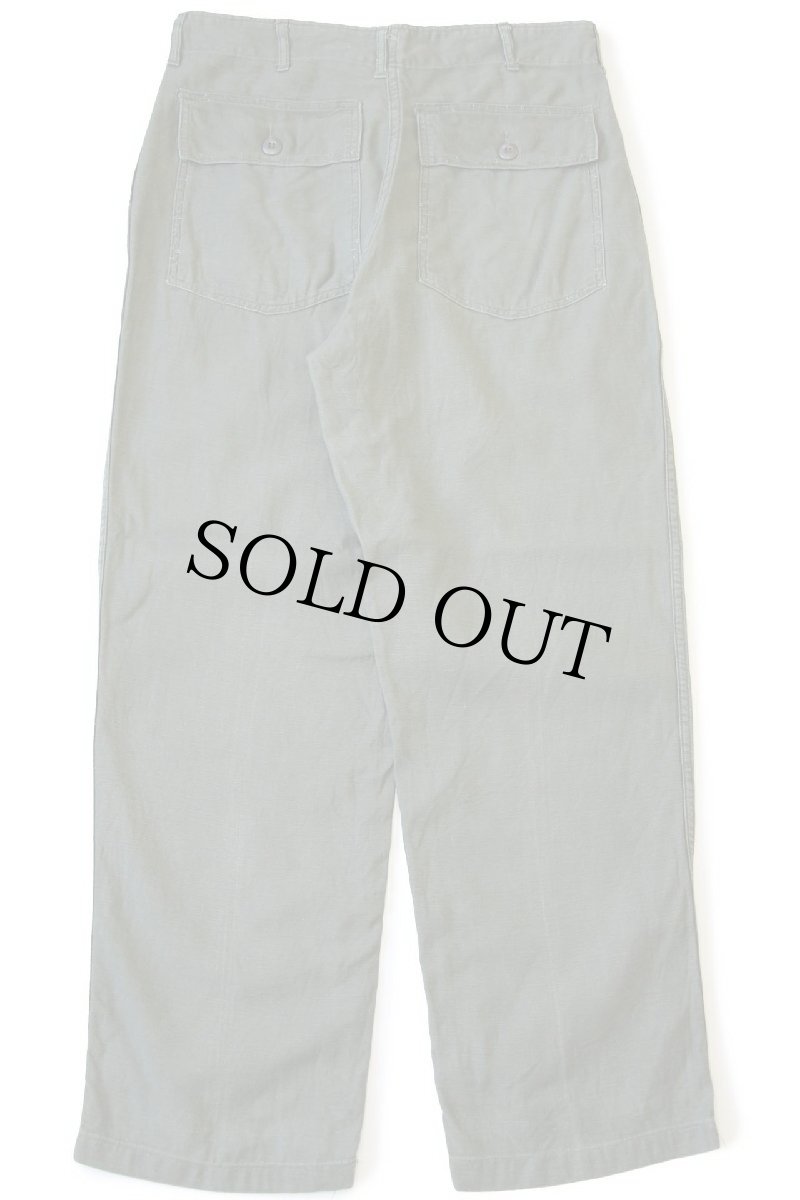 画像3: 60s 米軍 U.S.ARMY コットンサテン ユーティリティ ベイカーパンツ オリーブグリーン w33★D (3)