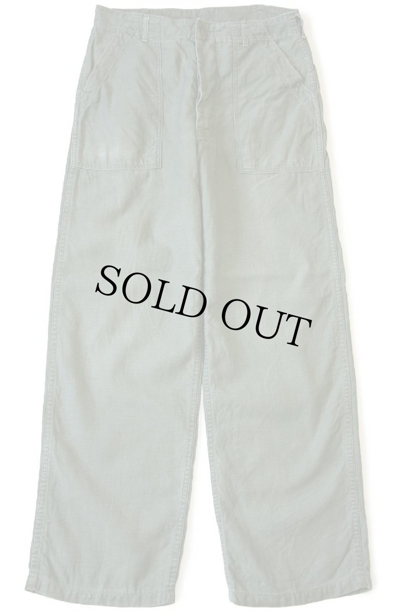 画像2: 60s 米軍 U.S.ARMY コットンサテン ユーティリティ ベイカーパンツ オリーブグリーン w32 L31★B (2)