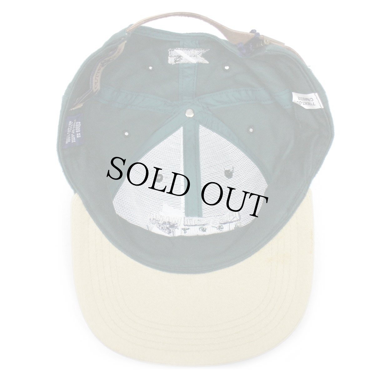 画像6: デッドストック★90s Haggen WWU 1997 Golf Classic Vikings 刺繍 ツートン 切り替え コットンキャップ 緑×カーキ (6)