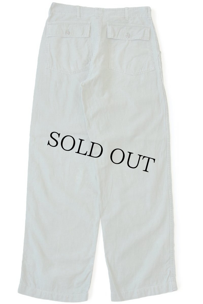 画像3: 60s 米軍 U.S.ARMY コットンサテン ユーティリティ ベイカーパンツ オリーブグリーン w34 L33★G (3)