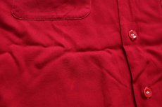 画像7: 50s EMPIRE Polish Club チェーン刺繍 マチ付き レーヨン オープンカラー ボウリングシャツ 濃赤 (7)