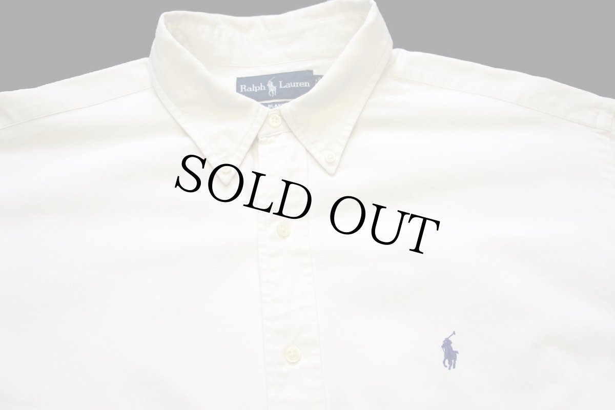 画像3: 90s ラルフローレン BLAKE ワンポイント ボタンダウン コットンシャツ アイボリー XL★特大 (3)