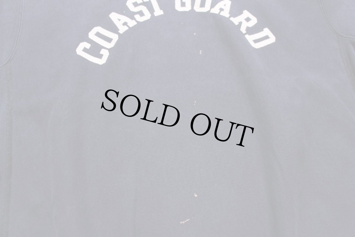 画像5: 90s USA製 SOFFE COAST GUARD ひび割れプリント リバースウィーブ スウェット 紺 フェード L (5)