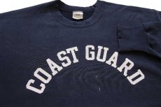 画像3: 90s USA製 SOFFE COAST GUARD ひび割れプリント リバースウィーブ スウェット 紺 フェード L (3)