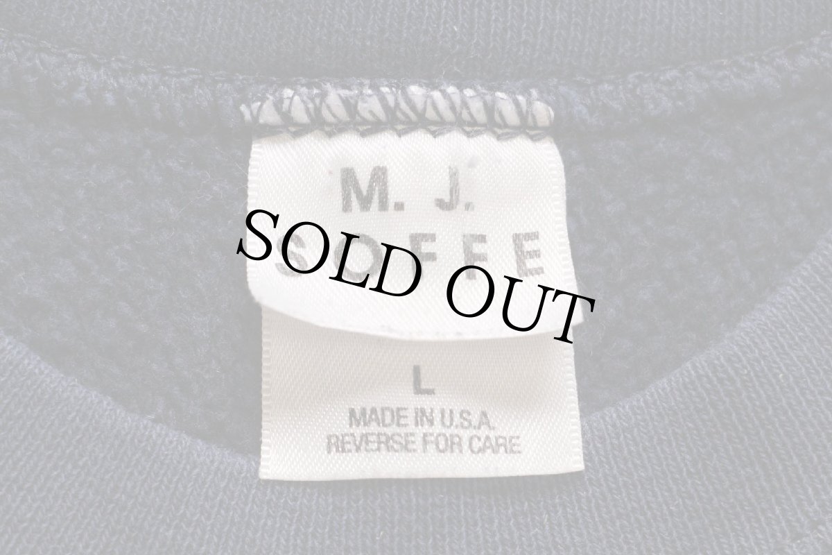 画像4: 90s USA製 SOFFE COAST GUARD ひび割れプリント リバースウィーブ スウェット 紺 フェード L (4)