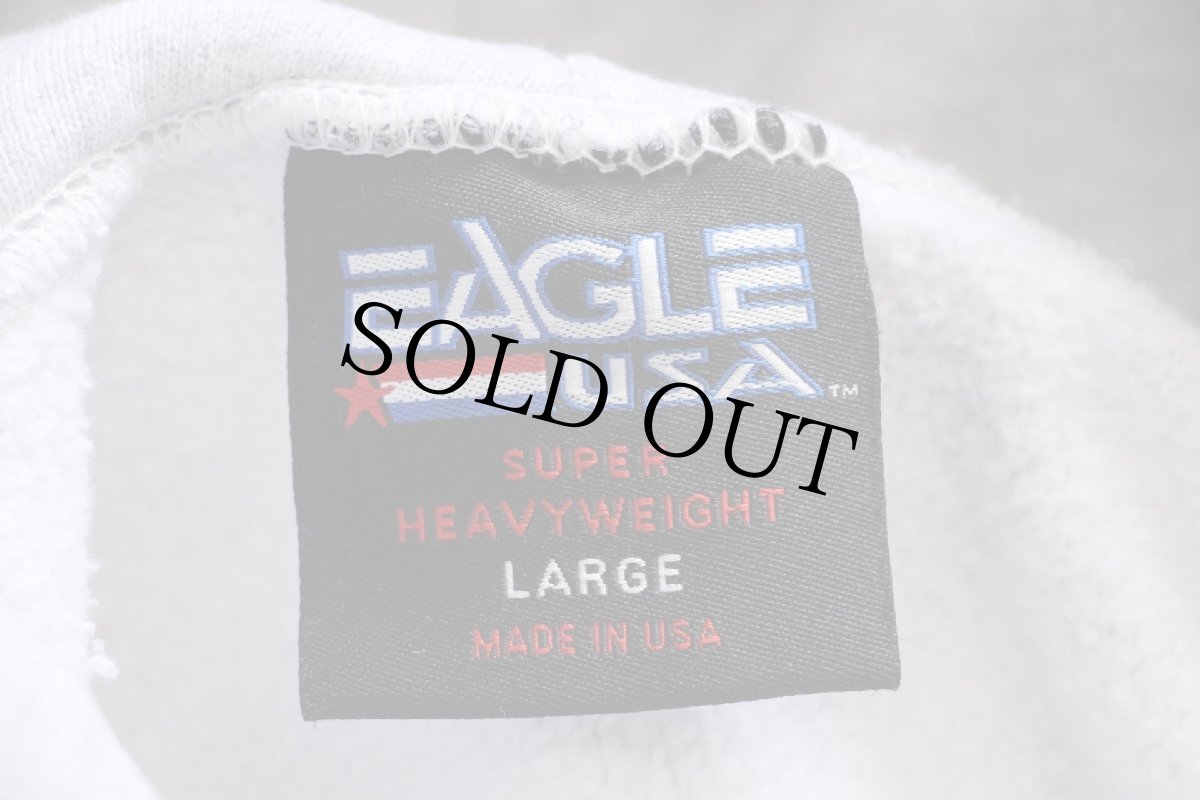 画像4: 90s USA製 TUTTLE FOOTBALL 16 三段中抜き リバースウィーブ スウェットパーカー 杢グレー L (4)