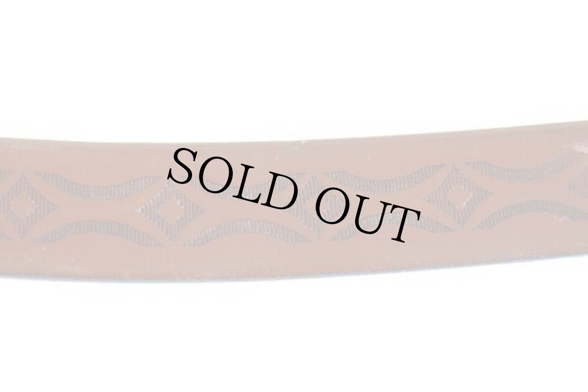 画像5: ビンテージ UNKNOWN 型押し レザーベルト 茶 34 (5)