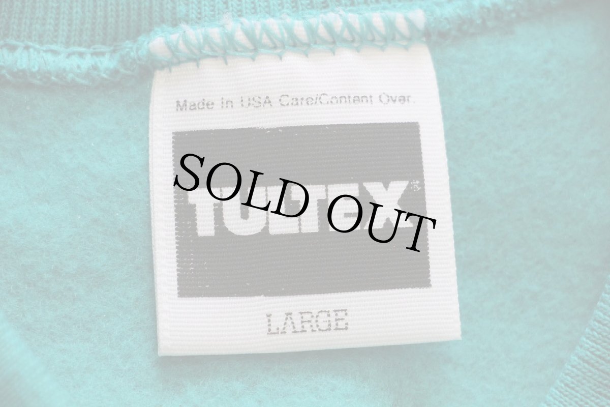 画像5: デッドストック★90s USA製 TULTEX 無地 スウェット エメラルドグリーン L★ブランク (5)