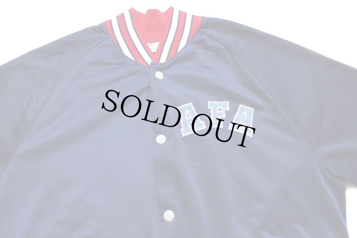 画像4: 80s USA製 AFA ACADEMY パッチ付き スタジャン 紺 L (4)