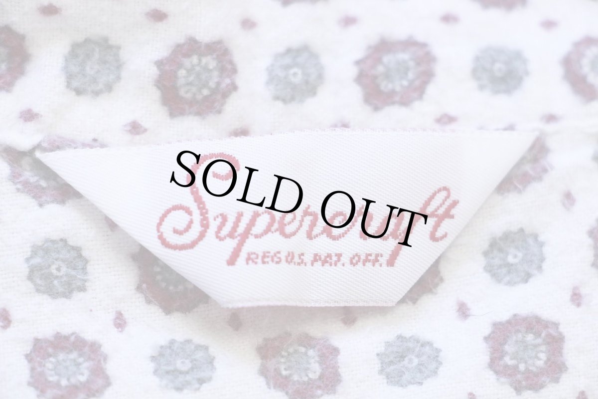 画像4: 80s Supercraft 小紋柄 総柄 コットン プリントネル オープンカラー パジャマシャツ (4)