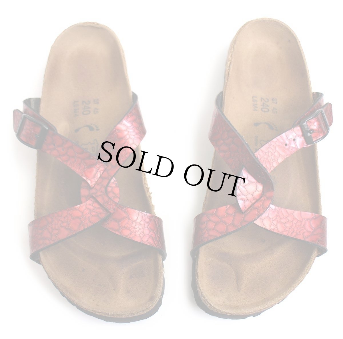 画像1: ドイツ製 BIRKENSTOCKビルケンシュトック Birkisビルキー Sylt サンダル メタリックレッド 37/24★ユーロ (1)