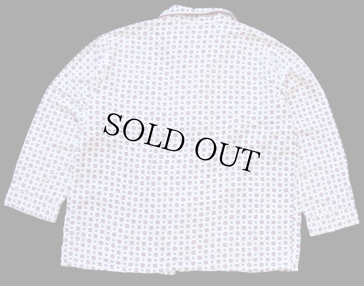 画像2: 80s Supercraft 小紋柄 総柄 コットン プリントネル オープンカラー パジャマシャツ (2)