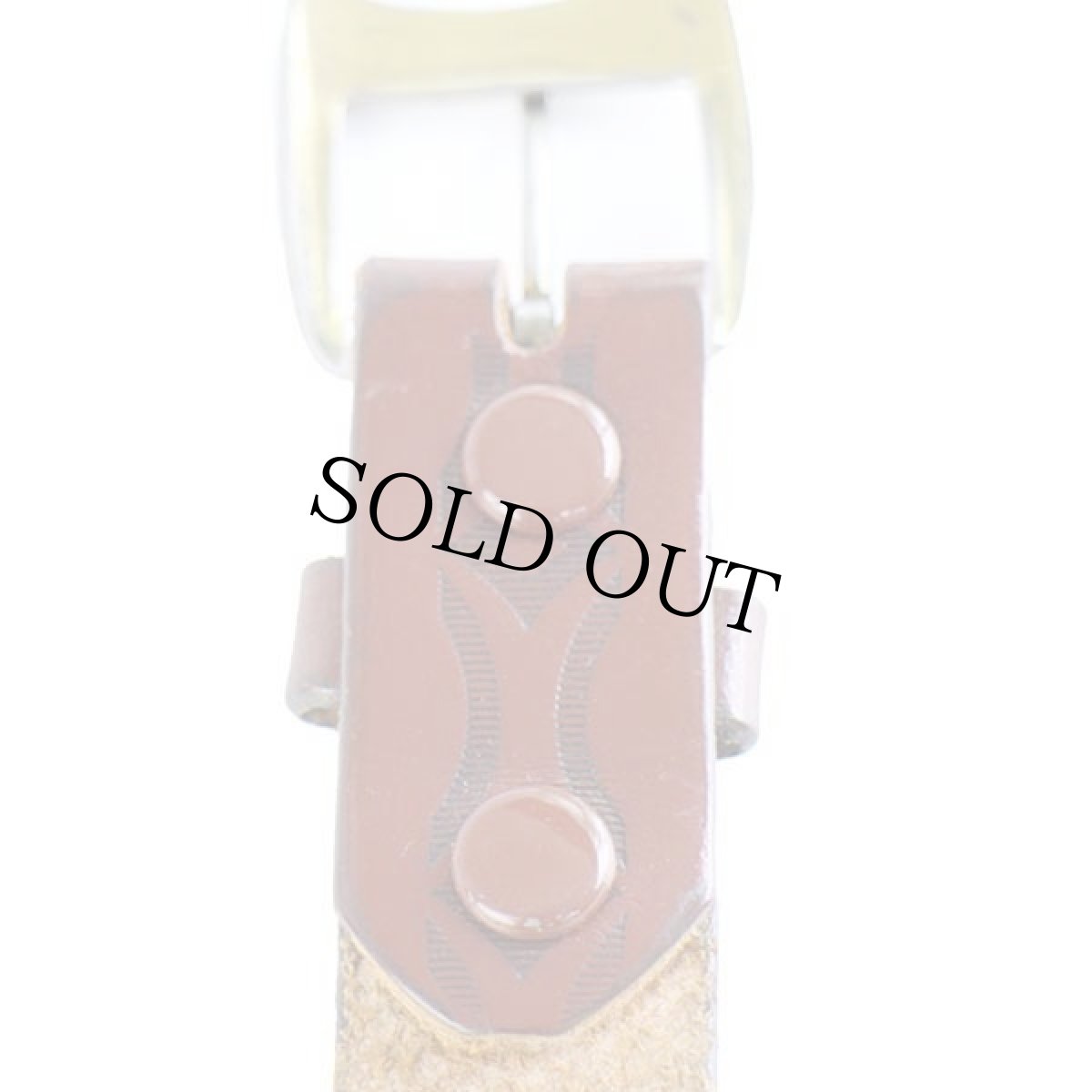 画像3: ビンテージ UNKNOWN 型押し レザーベルト 茶 34 (3)