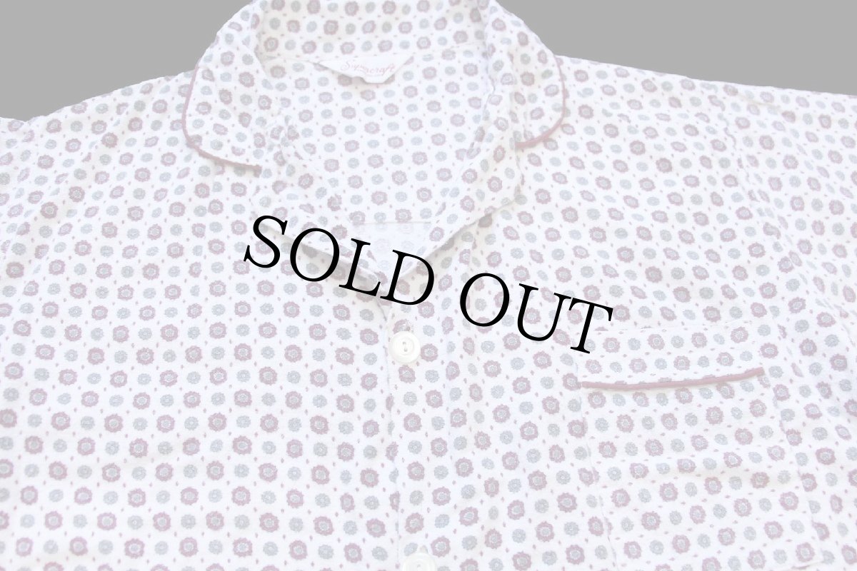 画像3: 80s Supercraft 小紋柄 総柄 コットン プリントネル オープンカラー パジャマシャツ (3)