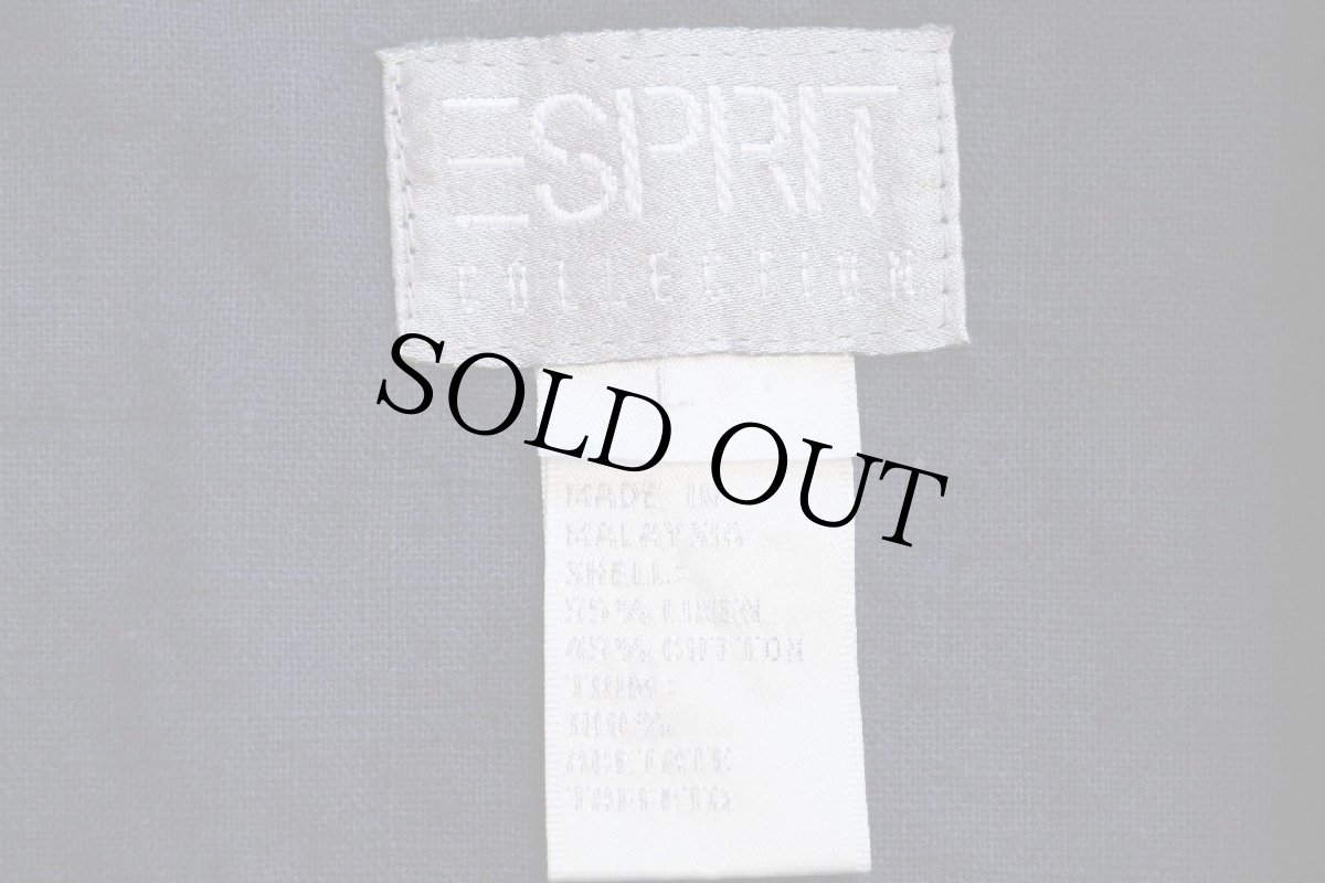 画像5: 90s ESPRIT ロゴ刺繍 3つボタン リネン×コットン テーラードジャケット ナス紺 L★ブレザー (5)