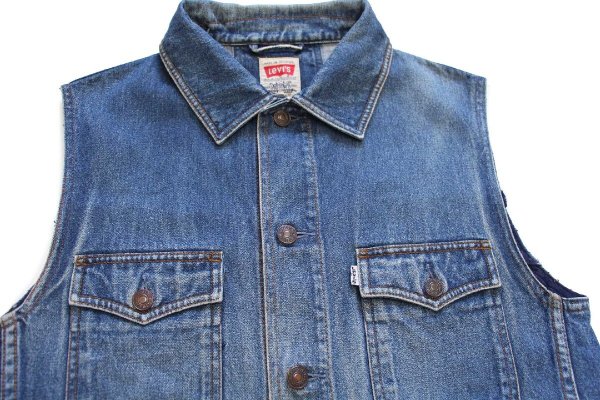 90s Levi'sリーバイス カットオフ デニム ブッシュ ベスト カスタム