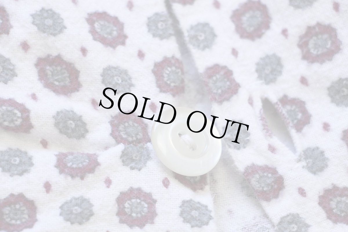 画像6: 80s Supercraft 小紋柄 総柄 コットン プリントネル オープンカラー パジャマシャツ (6)