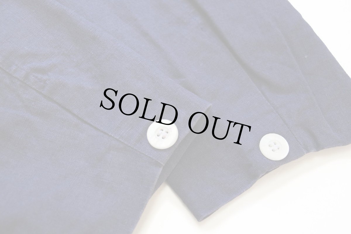 画像6: 90s ESPRIT ロゴ刺繍 3つボタン リネン×コットン テーラードジャケット ナス紺 L★ブレザー (6)