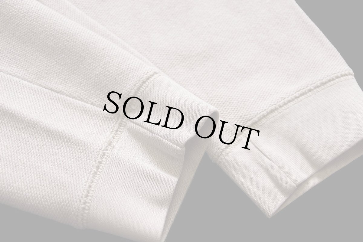 画像6: 00s LANDS'ENDランズエンド 無地 前V ストレッチ 鹿の子 スウェット グレーベージュ L★ブランク (6)