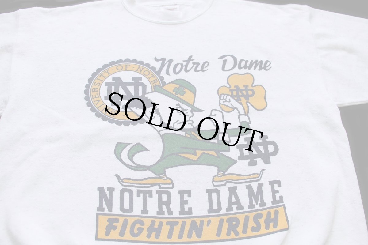 画像3: 90s USA製 NOTRE DAME FIGHTING IRISH スウェット 杢ホワイト XXL★特大 (3)
