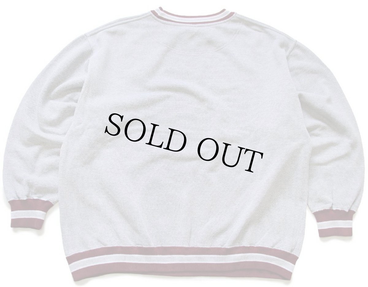 画像2: 00s カナダ製 WearGuard 無地 リブライン 前V 鹿の子 スウェット 杢グレー×ワインレッド (2)