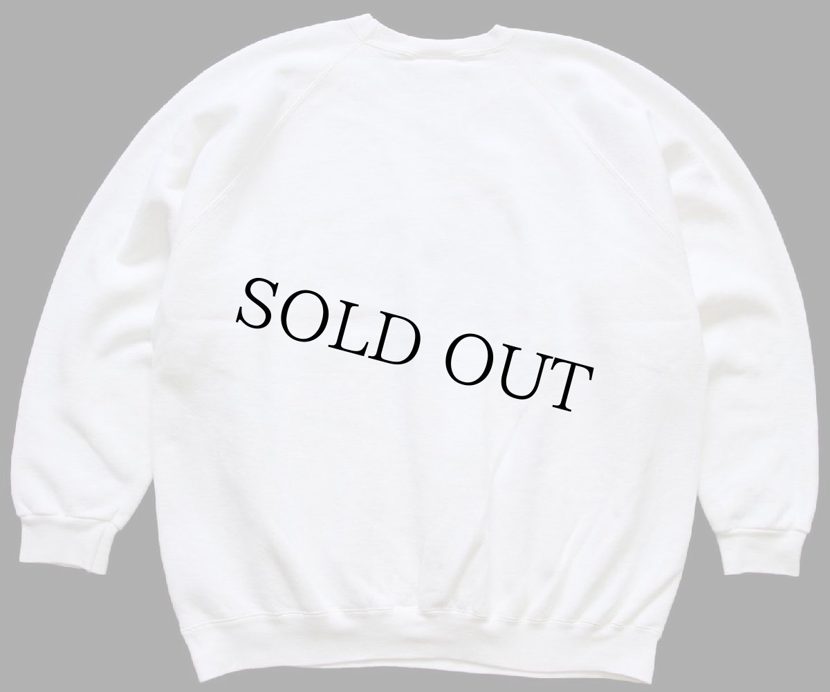 画像2: 90s USA製 adidasアディダス トレフォイル ビッグロゴ刺繍 スウェット 生成り (2)