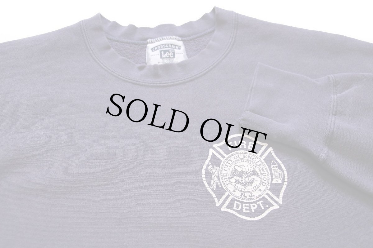 画像4: 90s Leeリー FIRE DEPT. ENGLEWOOD 両面ひび割れプリント リバースウィーブ スウェット ナス紺 フェード XL (4)