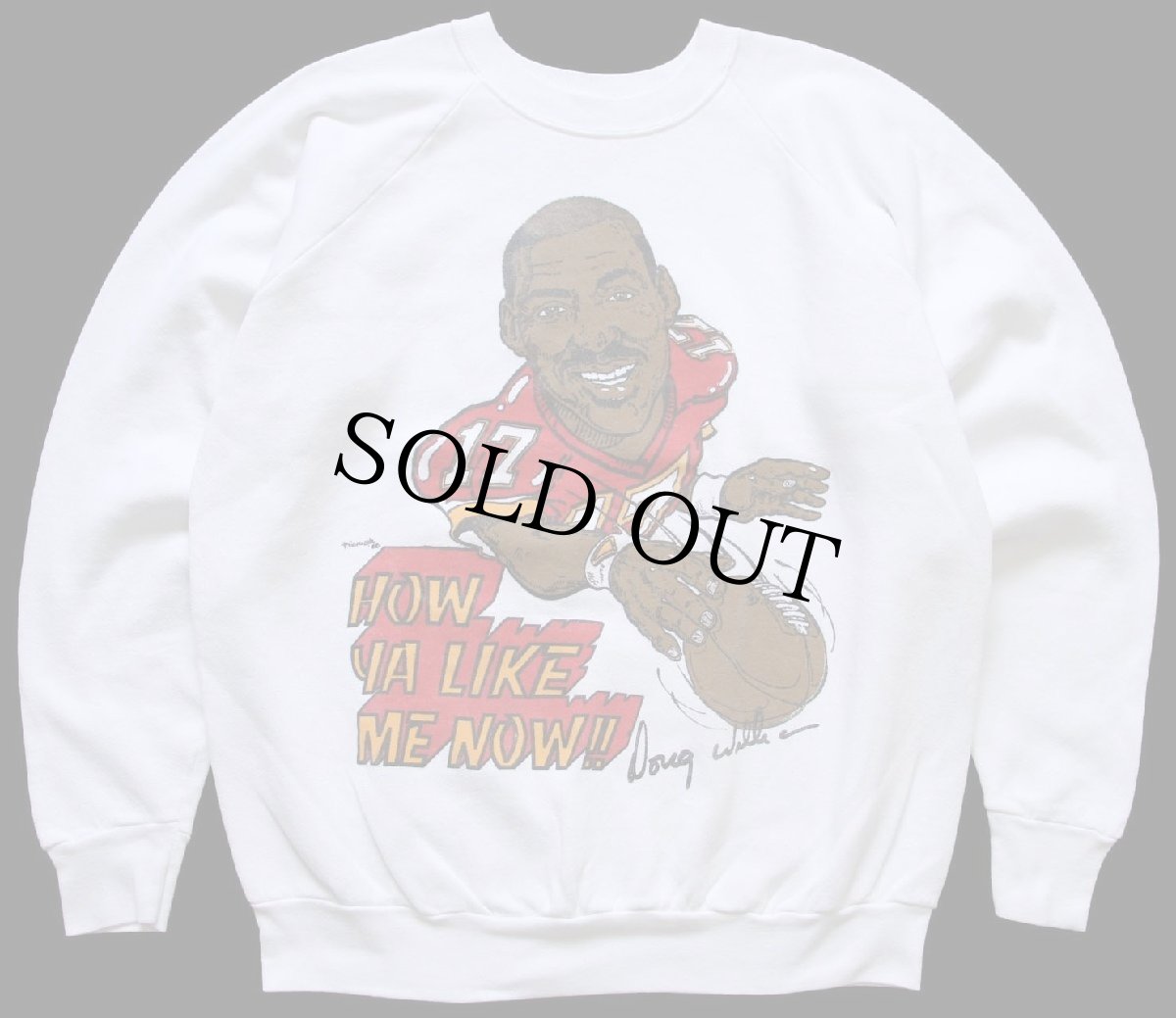 画像1: 80s USA製 NFL Washington REDSKINS Doug Williams アメフト スウェット 白 XL (1)