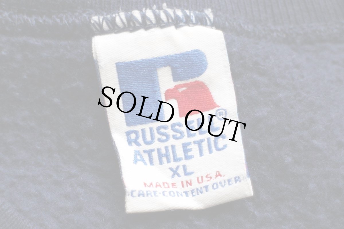 画像5: 90s USA製 RUSSELLラッセル ANDERSEN CONSULTING 前V スウェット 紺 XL (5)