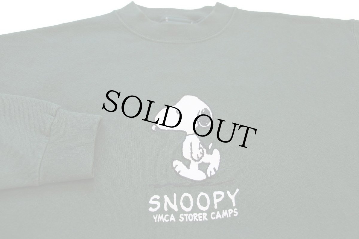 画像3: 90s SNOOPY スヌーピー YMCA STORER CAMPS スウェット 緑 M (3)