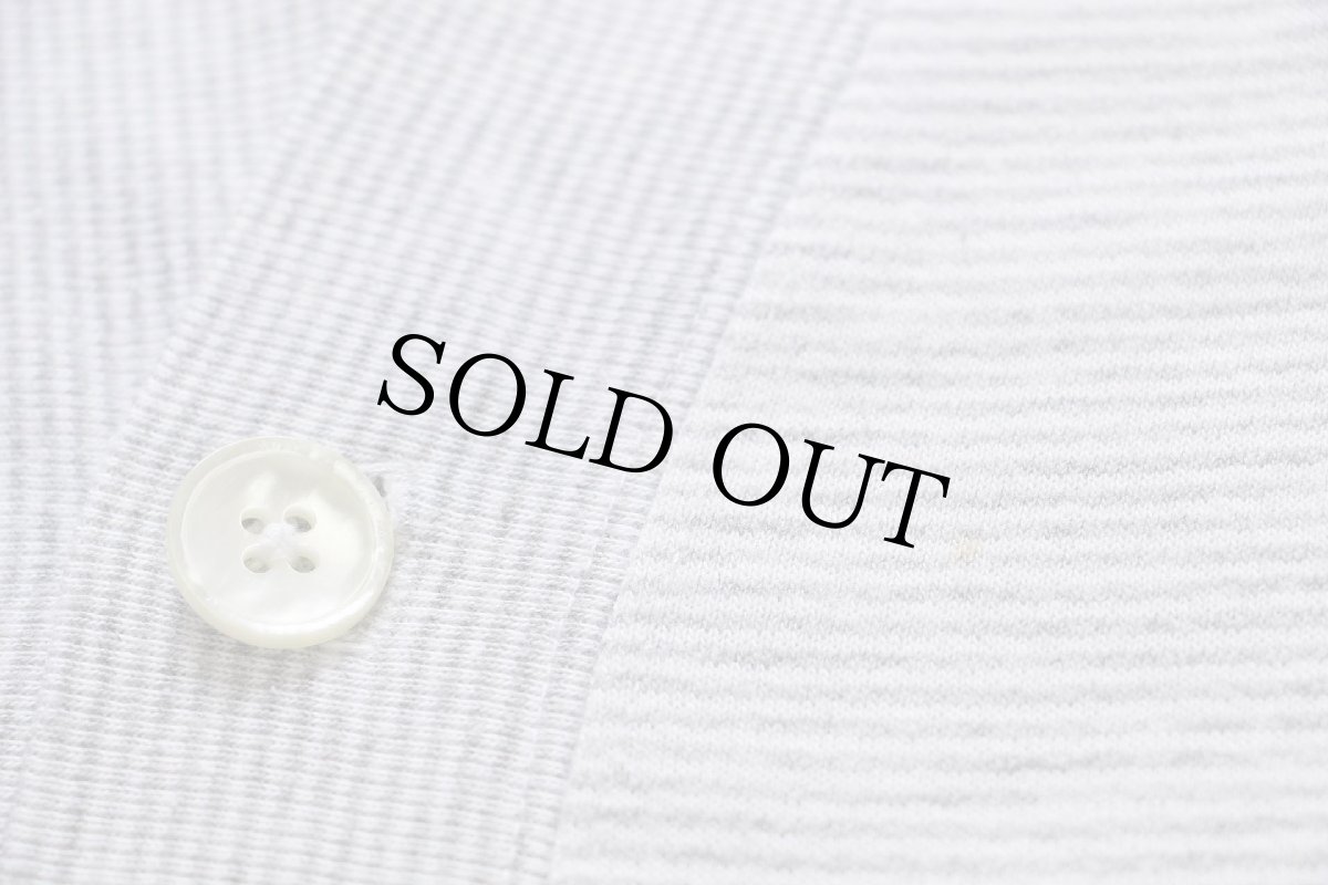 画像6: 90s USA製 Disneyディズニー ミッキー マウス Mフェルトパッチ パチポケ ボーダー スウェット カーディガン 杢グレー×白 L/XL (6)