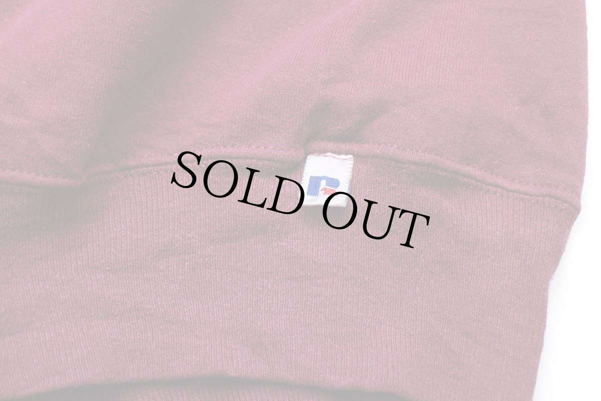 画像5: 90s USA製 RUSSELLラッセル USA PDC 前V スウェット バーガンディ XL (5)