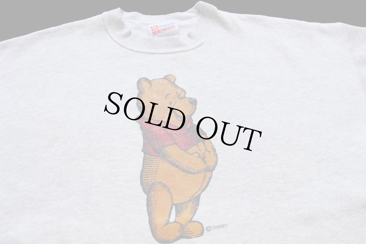 画像3: 90s USA製 Hanes Disneyディズニー クマのプーさん スウェット 杢ライトグレー XL (3)