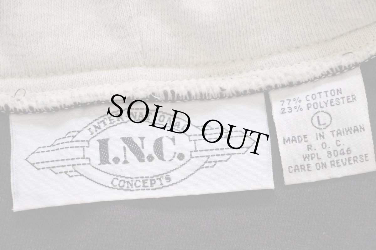 画像4: 80s I.N.C. ハーフジップ スウェットパーカー 黒 L (4)