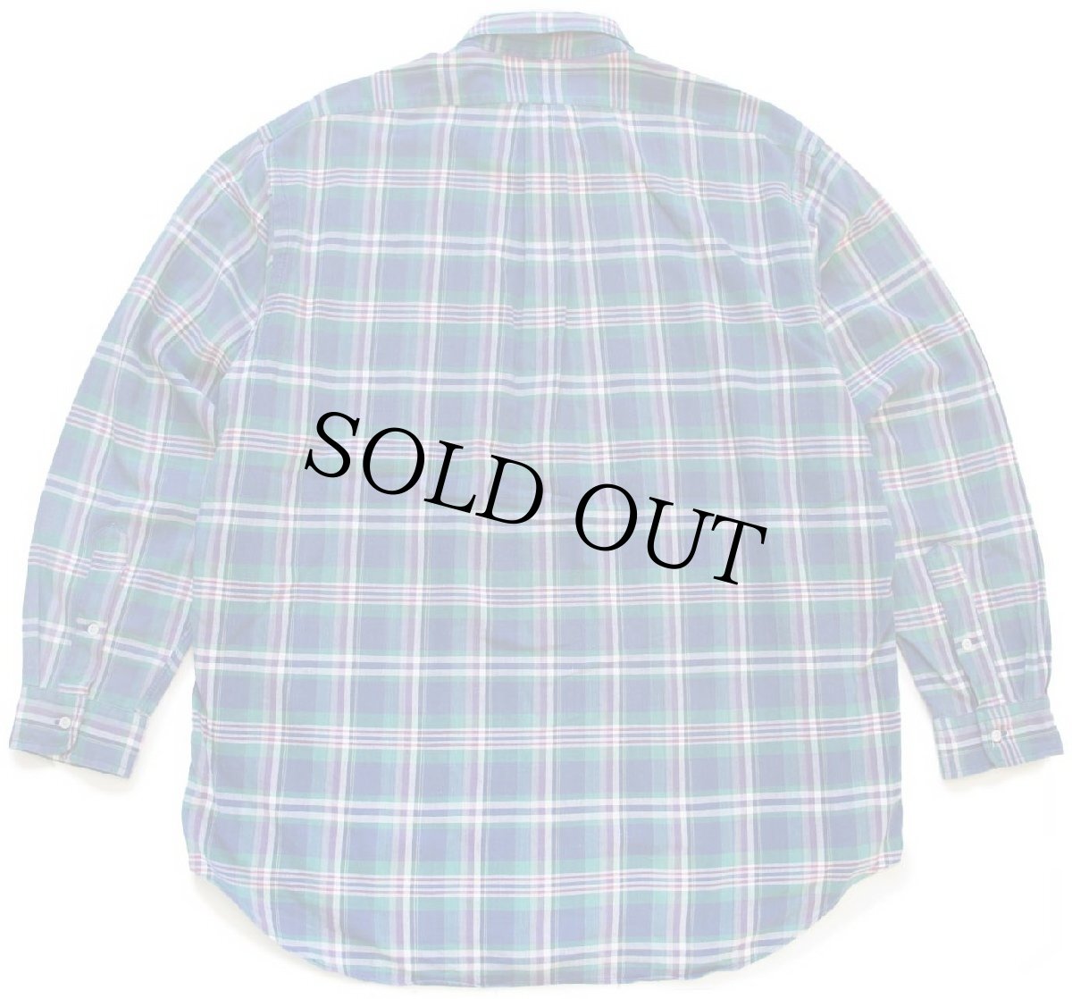 画像2: 90s ラルフローレン マドラスチェック ボタンダウン コットンシャツ XL★インド綿 (2)