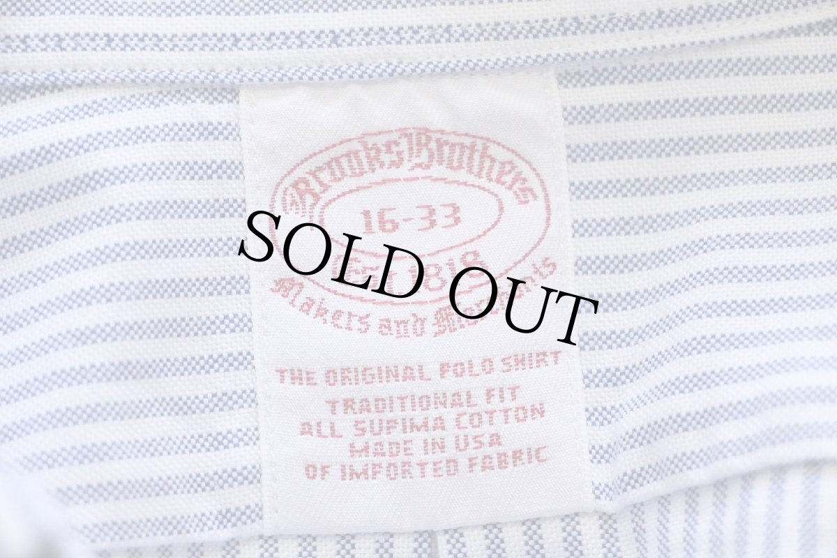 画像4: 00s USA製 Brooks Brothersブルックスブラザーズ Makers and Merchants ストライプ ボタンダウン オックスフォード コットンシャツ 16-33 (4)