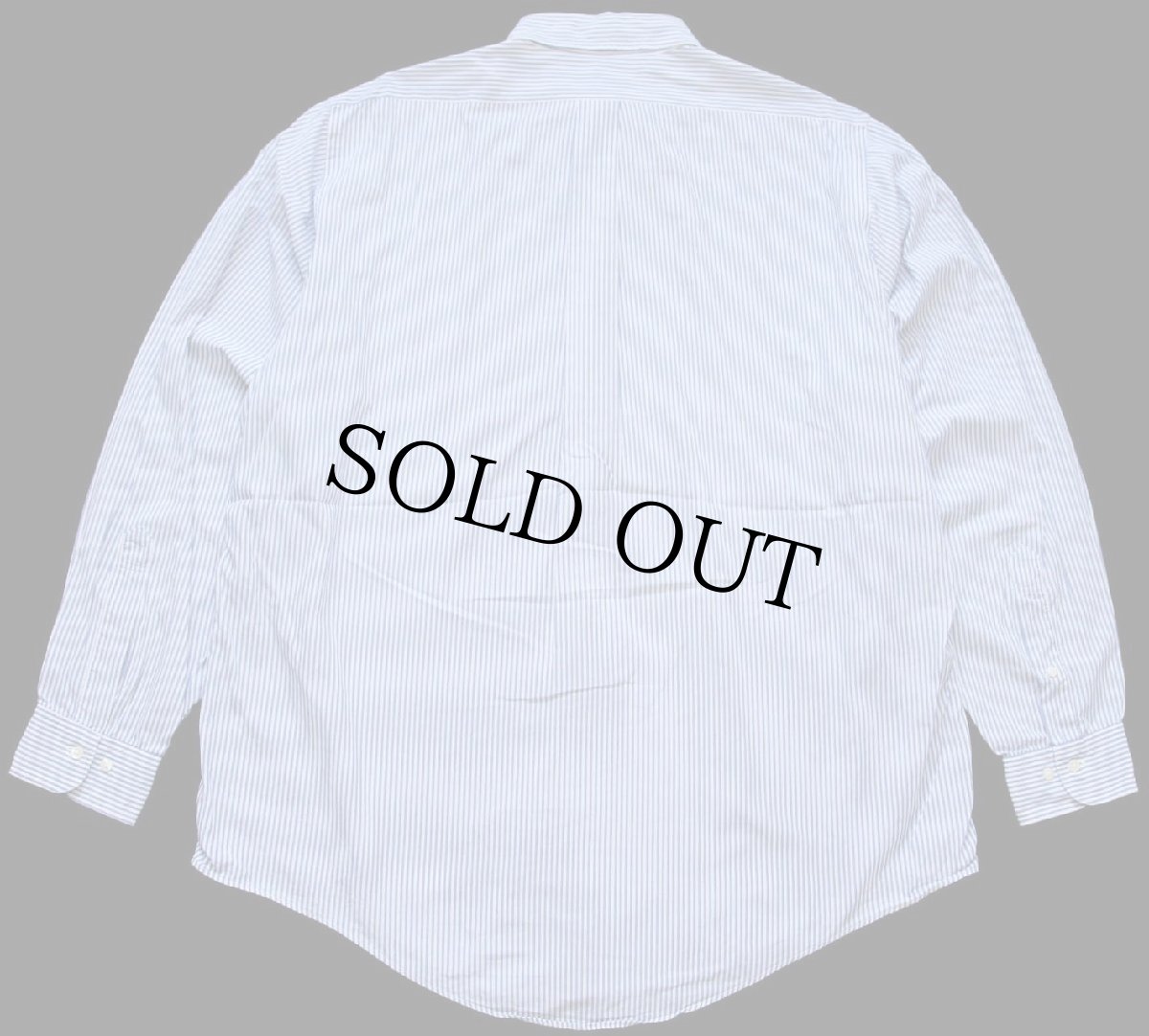 画像2: 00s USA製 Brooks Brothersブルックスブラザーズ ストライプ ボタンダウン コットンシャツ サックス×白 16.5 (2)