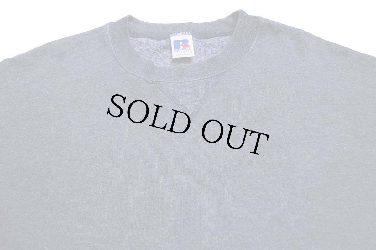 画像3: 90s メキシコ製 RUSSELLラッセル リメイク 編み柄 切り替え 前V スウェット 杢ネイビー XL (3)