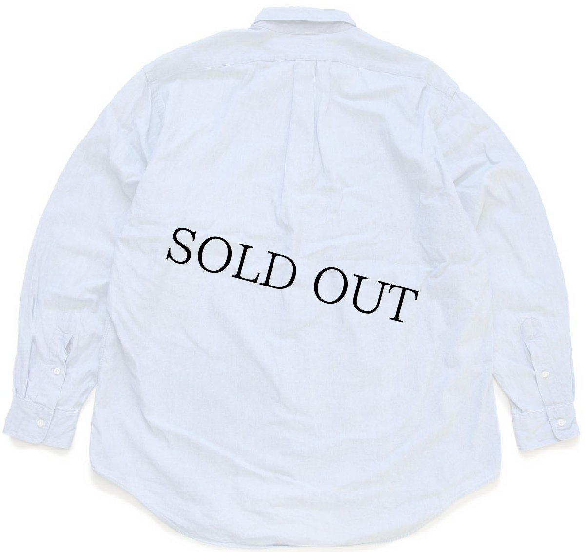 画像2: 90s ラルフローレン ワンポイント ボタンダウン コットン シャンブレーシャツ L (2)