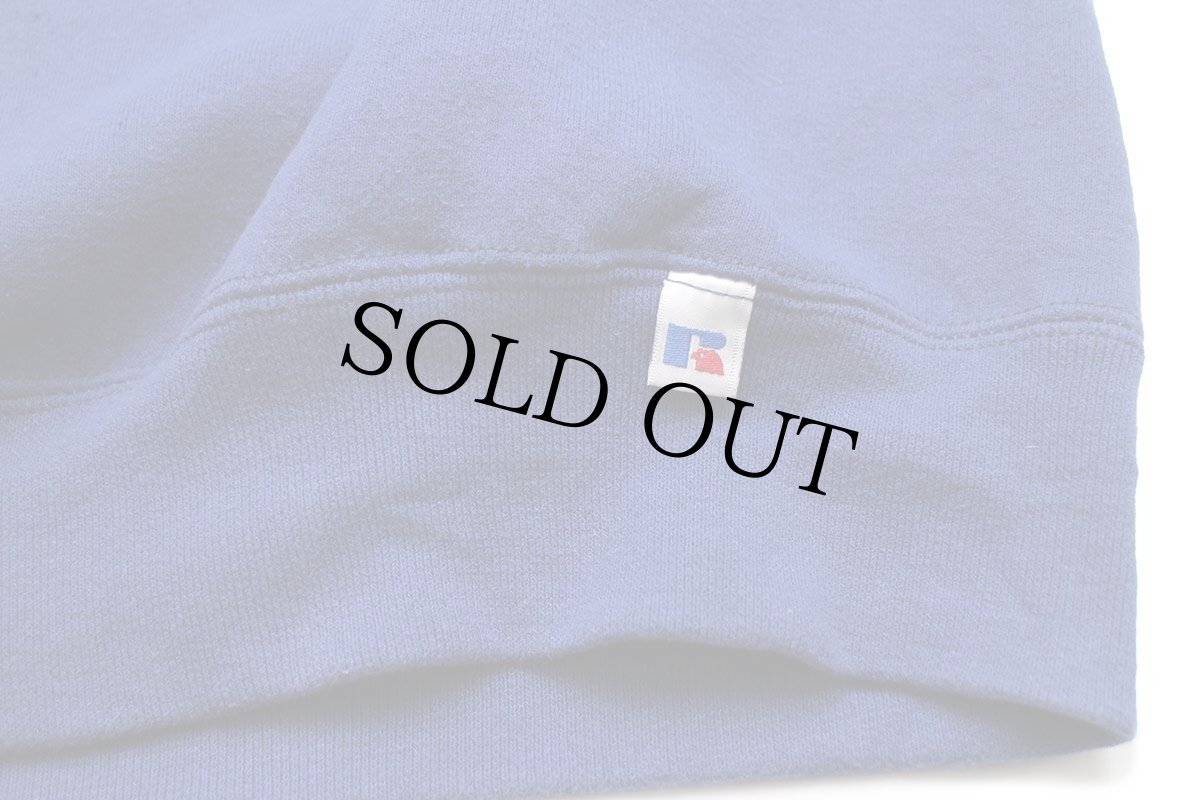 画像5: 90s USA製 RUSSELLラッセル 無地 前V スウェット 青 L★ブランク (5)