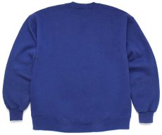 画像2: 90s USA製 RUSSELLラッセル 無地 前V スウェット 青 L★ブランク (2)