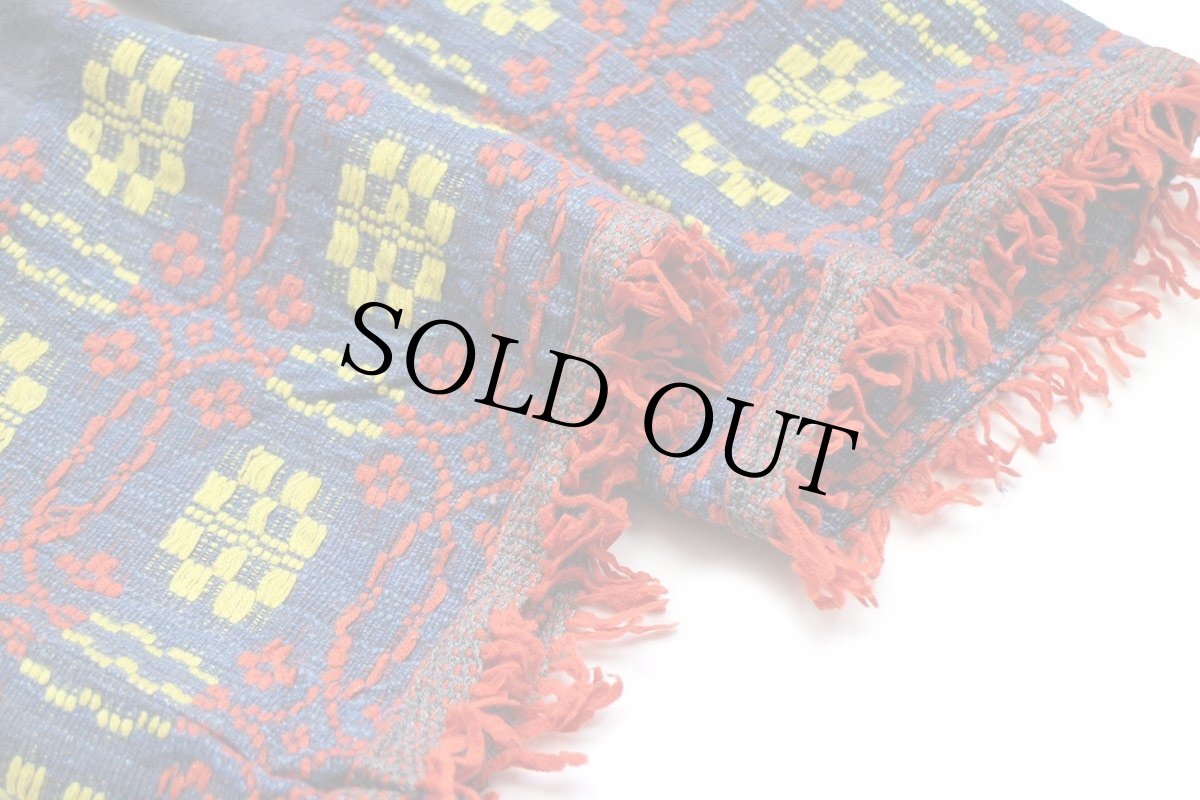 画像6: 90s メキシコ製 RUSSELLラッセル リメイク 編み柄 切り替え 前V スウェット 杢ネイビー XL (6)