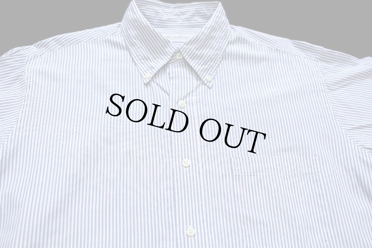 画像3: 00s USA製 Brooks Brothersブルックスブラザーズ ストライプ ボタンダウン コットンシャツ サックス×白 16.5 (3)