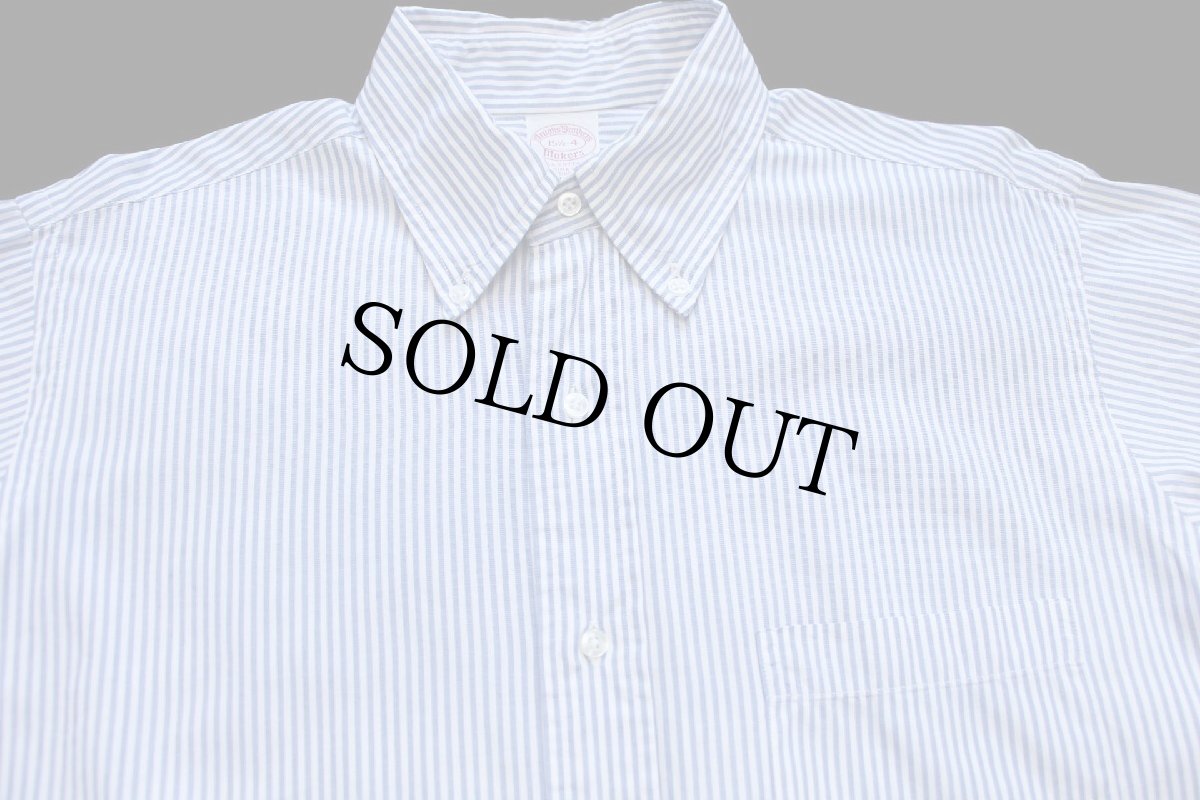 画像3: 80s USA製 Brooks Brothersブルックスブラザーズ Makers ストライプ ボタンダウン コットンシャツ サックス×白 15 1/2-4 (3)