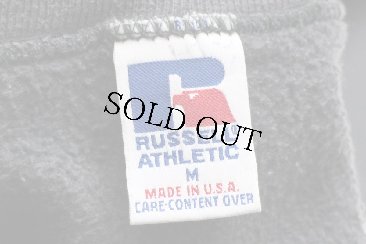 画像4: 90s USA製 RUSSELLラッセル 無地 前V スウェット チャコールグレー M★ブランク (4)