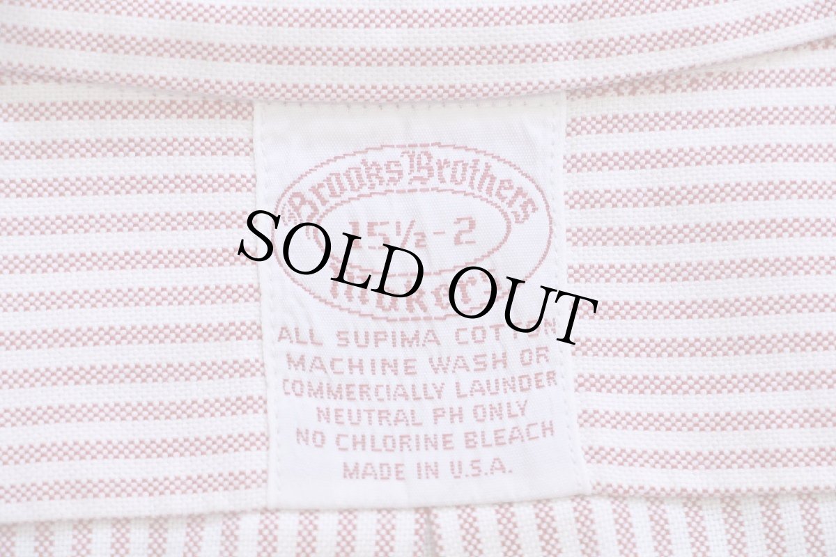 画像4: 90s USA製 Brooks Brothersブルックスブラザーズ Makers ストライプ ボタンダウン オックスフォード スーピマ コットンシャツ 15 1/2-2 (4)
