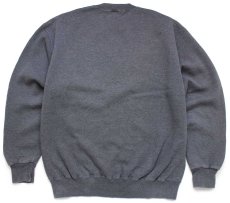 画像2: 90s USA製 RUSSELLラッセル 無地 前V スウェット 杢チャコールグレー L★ブランク (2)