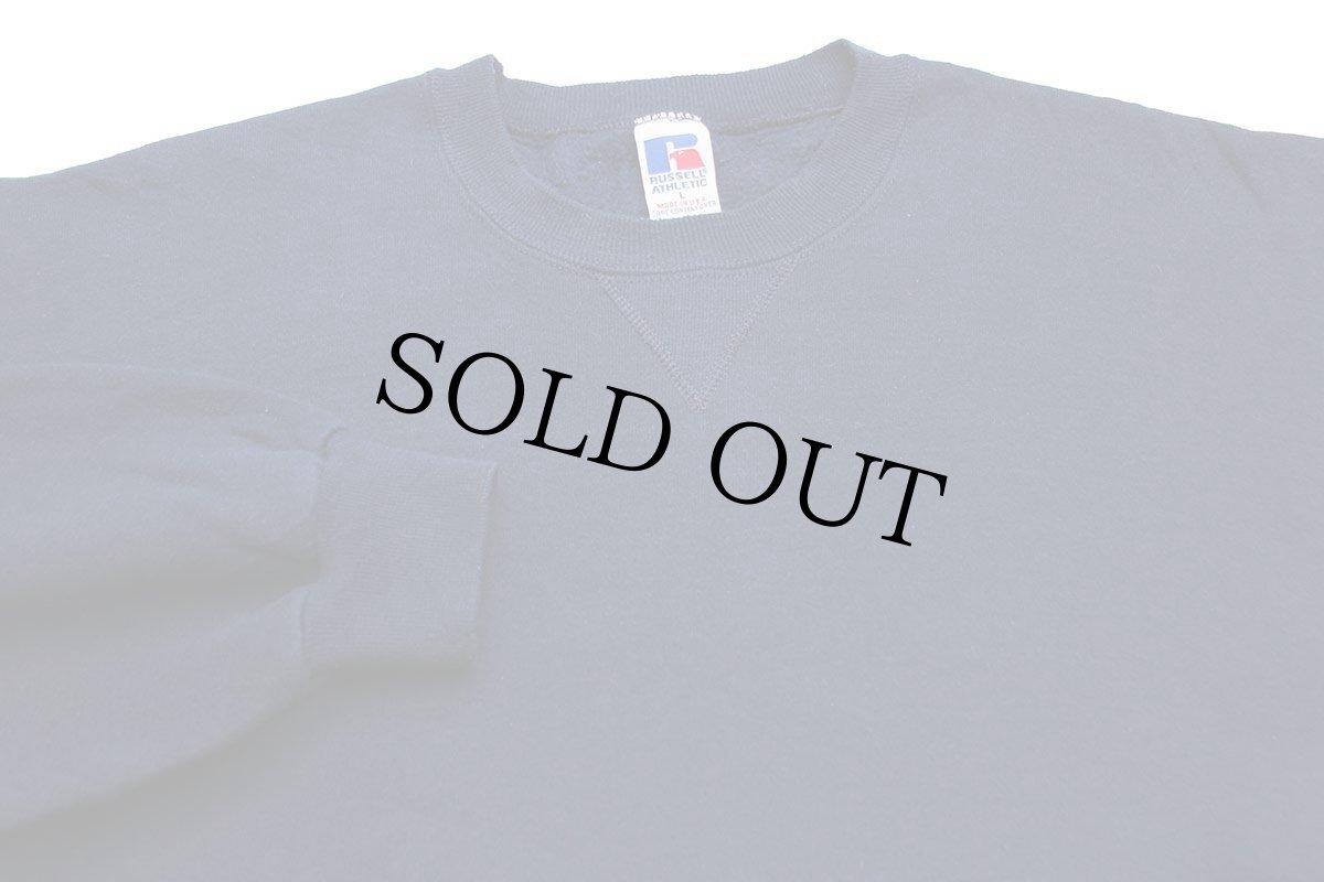 画像3: 90s USA製 RUSSELLラッセル 無地 前V スウェット 紺 L★ブランク (3)